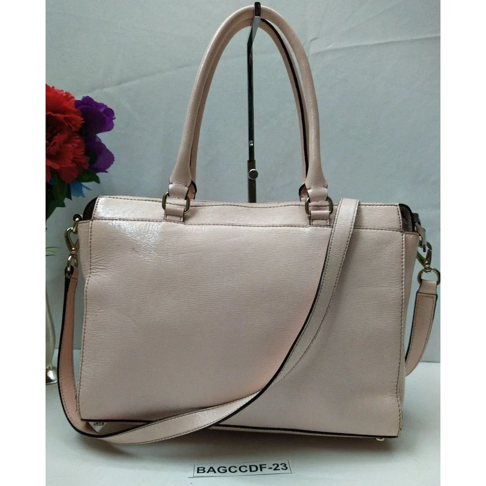 Kate Spade Court Jeanne Beacon Pink Leather Double Handles Satchel Bag